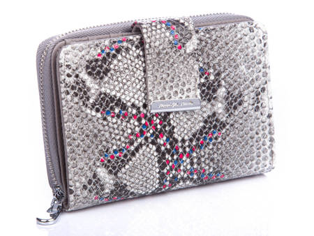Jennifer Jones Medium silver and colorful dots wallet for women