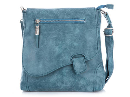 Bag Street Niebieska torebka damska na ramię z klapką