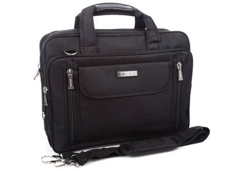 Duża torba męska na laptopa poszerzana A4 czarna OR&MI